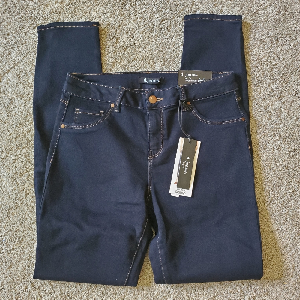 D. Jeans Dark Blue Stretch High Waist Skinny Modern Fit Womens 4